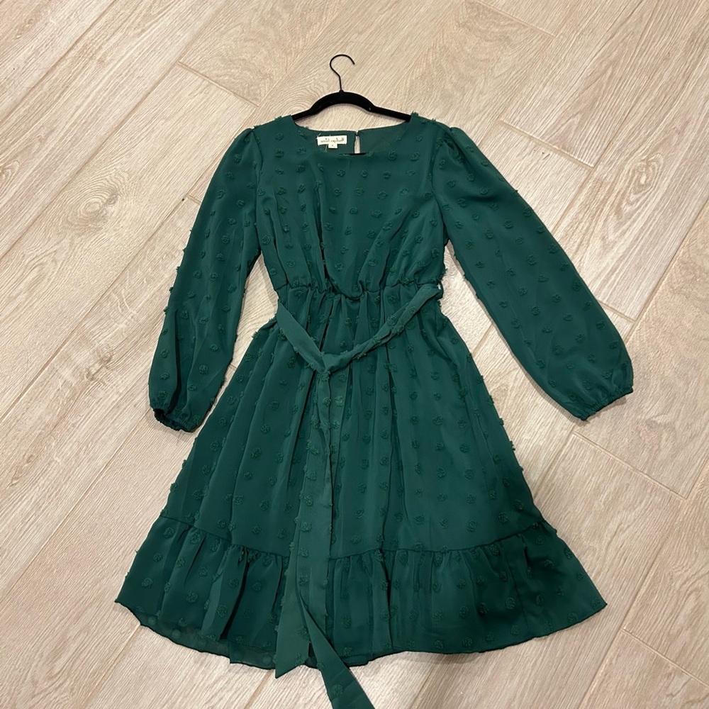 Indigo Rose Dark Green Midi Dress